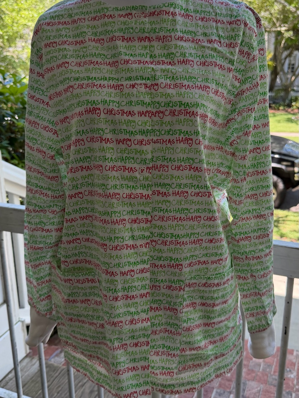Women's Holiday 'Happy Christmas' Long-Sleeve Tunic Top - Red & Green